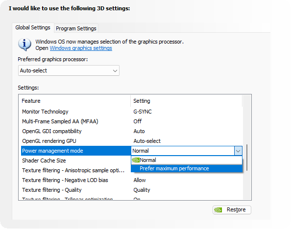 power management mode